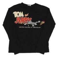 Černé triko s Tomem a Jerrym