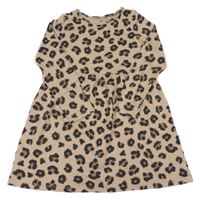 Béžovo-čierne šaty s leopardím vzorom H&M