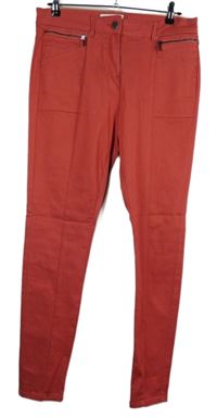Dámske červené skinny elastické nohavice Next vel. 14L