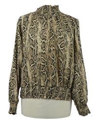 Dámská béžovo-černá vzorovaná crop halenka Cameo Rose 