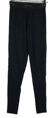 Dámské černé sportovní funkční legíny s logem Slazenger 