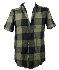 Pánská khaki-černá kostkovaná flanelová košile Cedarwood state 