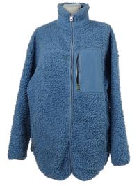 Pánská modrá huňatá bunda H&M