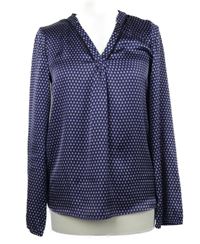 Dámská tmavomodro-vínová vzorovaná saténová halenka C&A