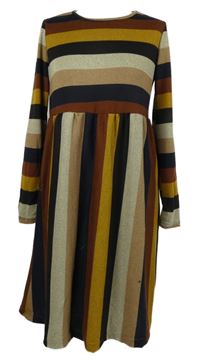 Dámske farebné pruhované svetrové šaty Emery Rose