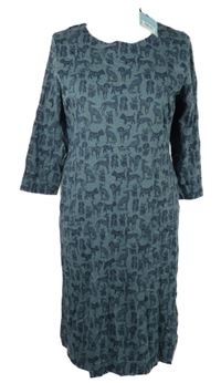 Nové - Dámske tmavomodré šaty s pejsky Weird Fish