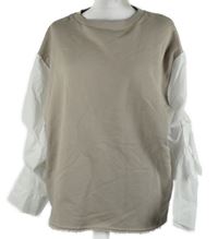 Dámská béžovo-bílá mikina s halenkovými rukávy Zara 