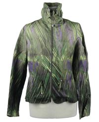 Dámská zeleno-fialová vzorovaná crop šusťáková bunda Bonita 