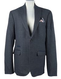 Pánske tmavomodré vzorované sako Next