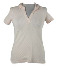 Dámské světlerůžové puntíkované tričko s límečkem C&A