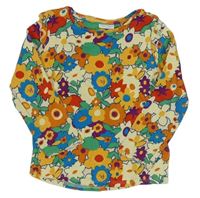 Farebné kvetinové rebrované tričko Next