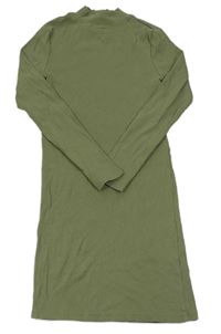 Khaki žebrované šaty New Look