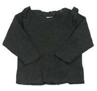 Tmavosivý sveter s volánikom H&M
