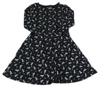 Černé bavlněné šaty s koníky F&F