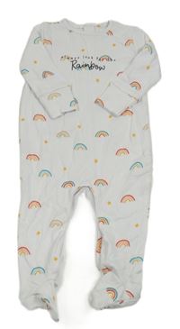 Biely overal s duhami a nápisom Matalan