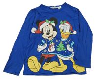 Modré triko s Mickey Mousem a kačerem Donaldem H&M