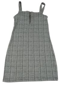 Černo-bílé kostkované šaty New Look