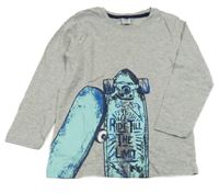 Sivé tričko so skateboardom Kiki&Koko