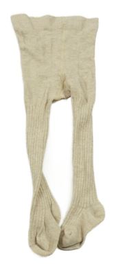Béžové rebrované pančuchy