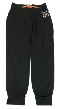 Čierne športové nohavice s nápisom H&M