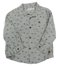 Světlešedá košile s ježky Zara