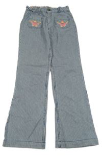 Modro-bílé pruhované flare rifle s kytičkami Mini Boden