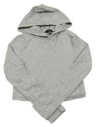 Světlešedé crop triko s kapucí New Look