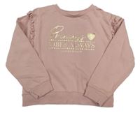 Ružová mikina so zlatým nápisom Studio