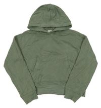 Khaki crop mikina s kapucňou C&A