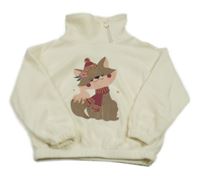 Krémová fleecová mikina s líškou C&A