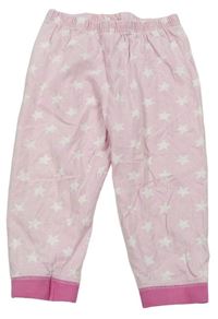 Světlerůžové pyžamové kalhoty s hvězdami 