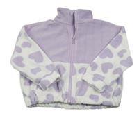 Lila-biela fleecová mikina so srdiečkami George