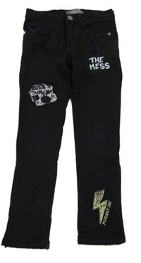 Černé skinny rifle s nášivkami Zara