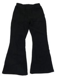 Černé žebrované flare kalhoty Zara