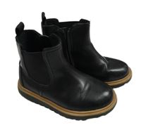 Černé koženkové kotníčkové boty H&M vel. 25