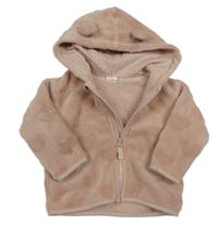 Svetloružová chlpatá prepínaci mikina so srdiečkami a kapucňou H&M