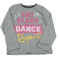 Sivé pyžamové tričko s nápismi