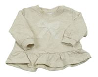 Svetlobéžová mikina s čipkovou mašlou Name it