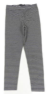 Tmavomodro-biele pruhované legíny Original marines