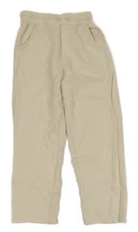 Smotanové mušelínovo/teplákové nohavice Zara