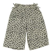Smetsnovo-čierne kvetované voľné é culottes nohavice Zara