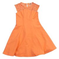 Neónově oranžové šaty so sieťovinou River Island