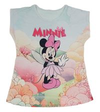 Bílo-barevné tričko s Minnie 