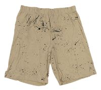 Béžovo-čierne vzorované bavlnené kraťasy H&M