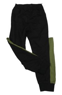 Černo-khaki-bílé tepláky 