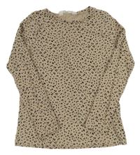 Béžovo-černé vzorované triko H&M