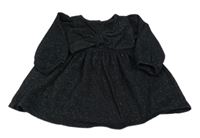 Černo-stříbrné teplákové šaty s mašlí F&F