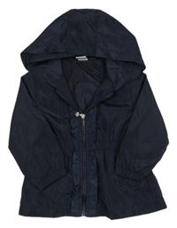 Tmavomodrá šušťáková jarná parka s kapucňou Ativo