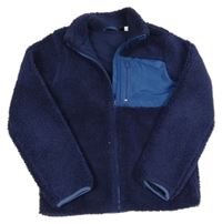 Tmavomodrá huňatá prepínaci podšitá mikina Pepperts