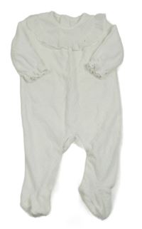 Biely vzorovaný zamatový overal s volánikom Matalan